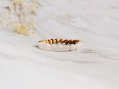 Rose Quartz and Cedarwood Bracelet