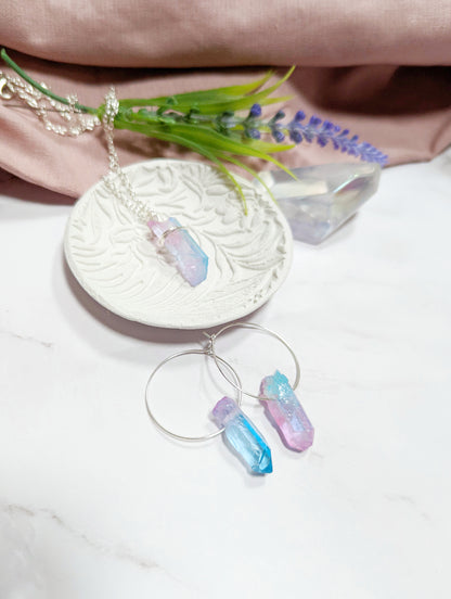 Unicorn Quartz Hoop Earrings