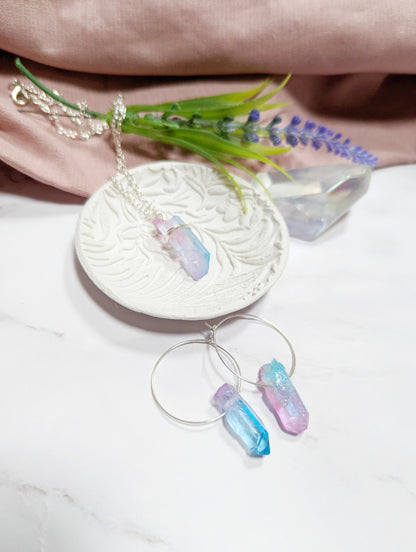 Unicorn Quartz Hoop Earrings