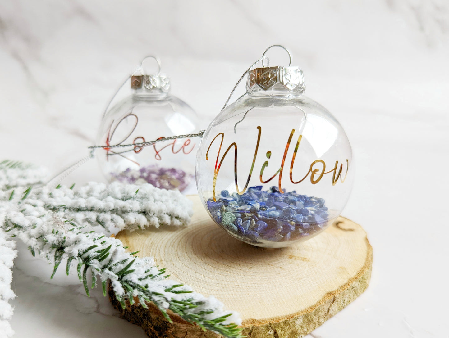 Personalised Crystal Filled Baubles