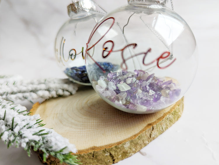 Personalised Crystal Filled Baubles
