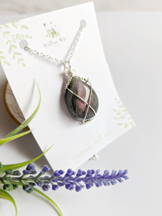 Purple/Pink Labradorite Necklace