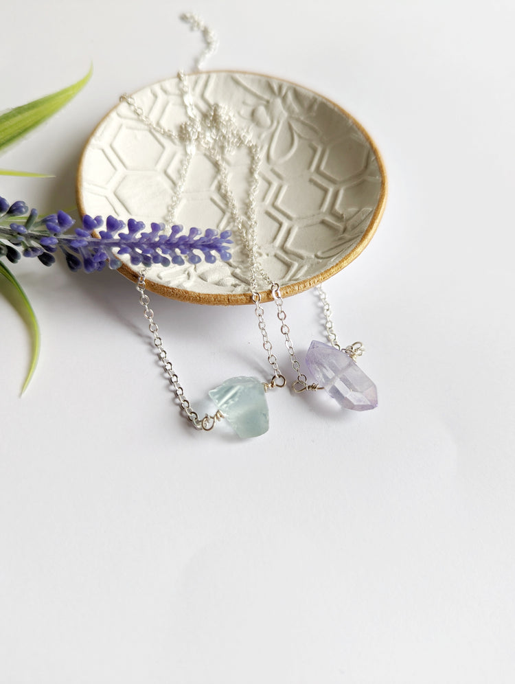 Aquamarine/Lavender Quartz Necklace