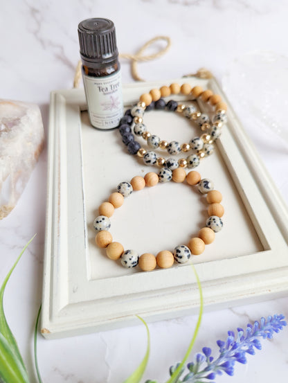 Dalmatian Jasper Diffuser Bracelet