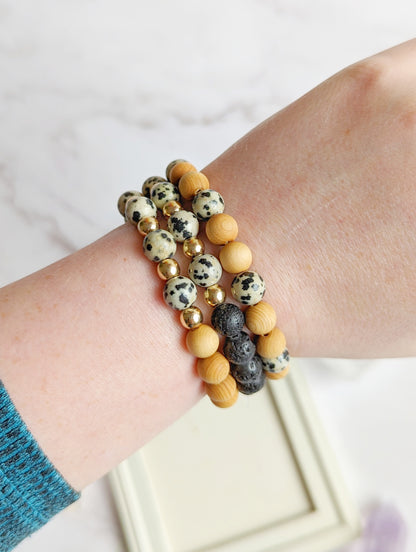 Dalmatian Jasper Diffuser Bracelet