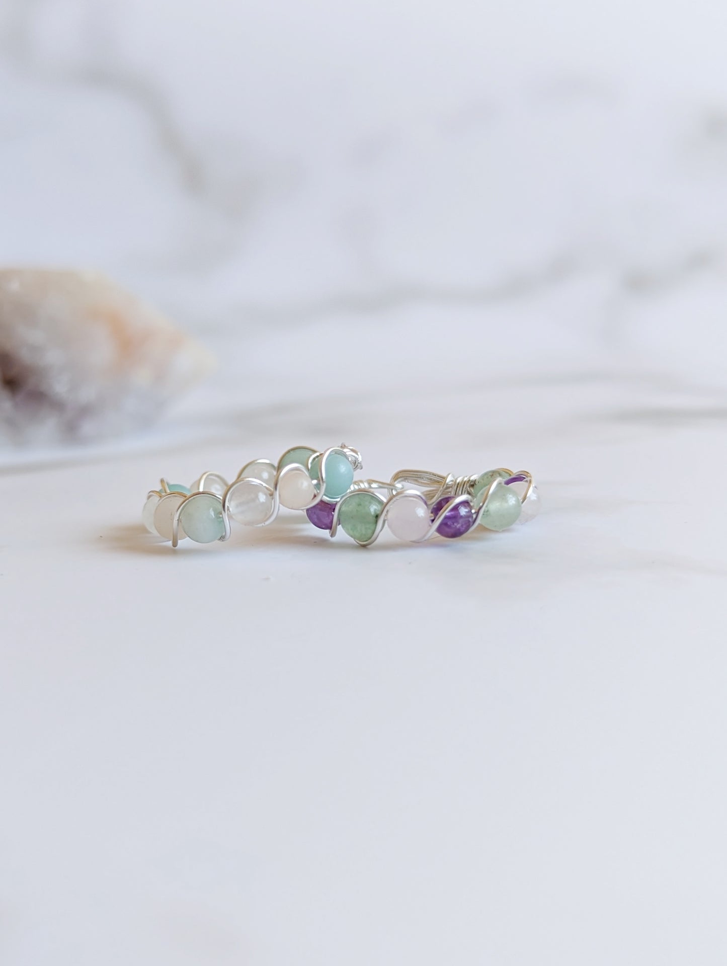 Braided Crystal Spring Rings