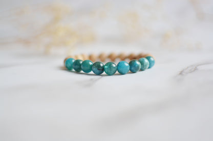 Blue Crystal and Cedarwood Bracelets