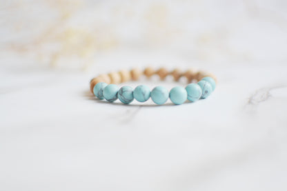 Blue Crystal and Cedarwood Bracelets