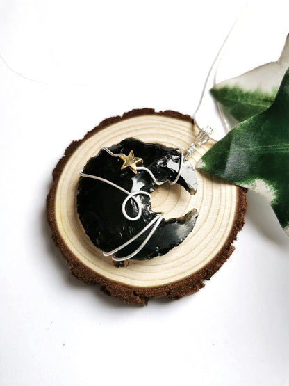 Obsidian Moon Necklace