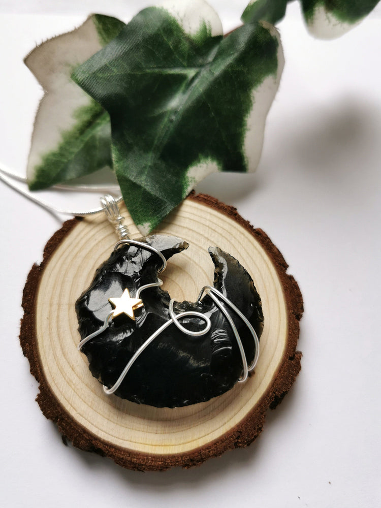 Obsidian Moon Necklace