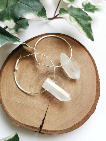 Aura Quartz Hoop Earrings