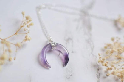 Amethyst Crescent Moon Necklace