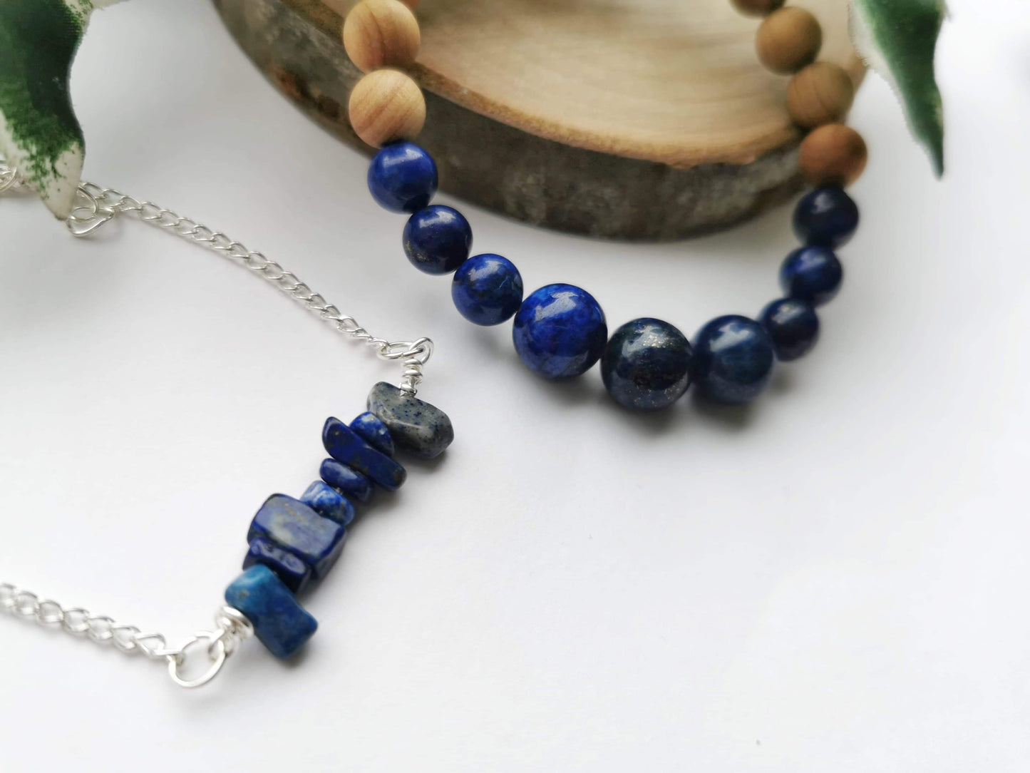 Lapis Lazuli and Cedarwood Bracelet