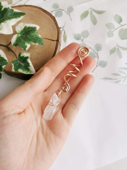 Copper and Crystal Hair Braid Beads