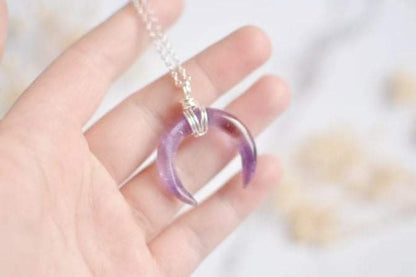 Amethyst Crescent Moon Necklace