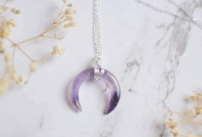 Amethyst Crescent Moon Necklace
