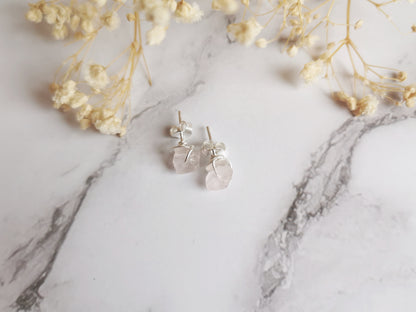 Rose Quartz Stud Earrings